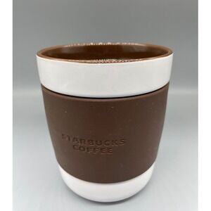 Starbucks 2009 Brown No Handle 12 oz Travel Tumbler Coffee Cup Mug Rubber Grip